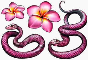 pink plumeria
snake tattoo idea