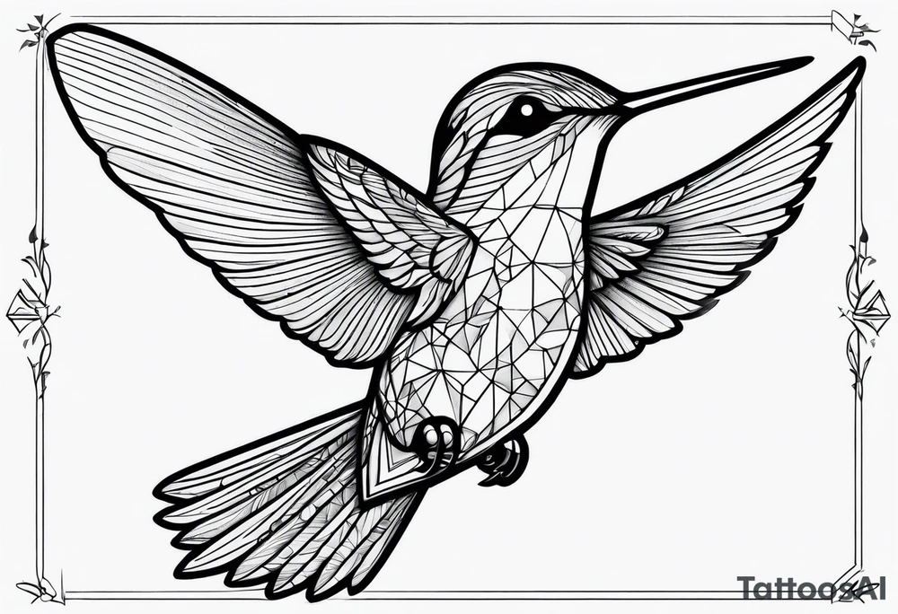 Hummingbird that looks like a blueprint tattoo idea