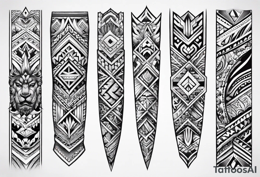Polynesian tribal forearm tattoo idea