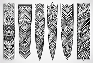 Polynesian tribal forearm tattoo idea