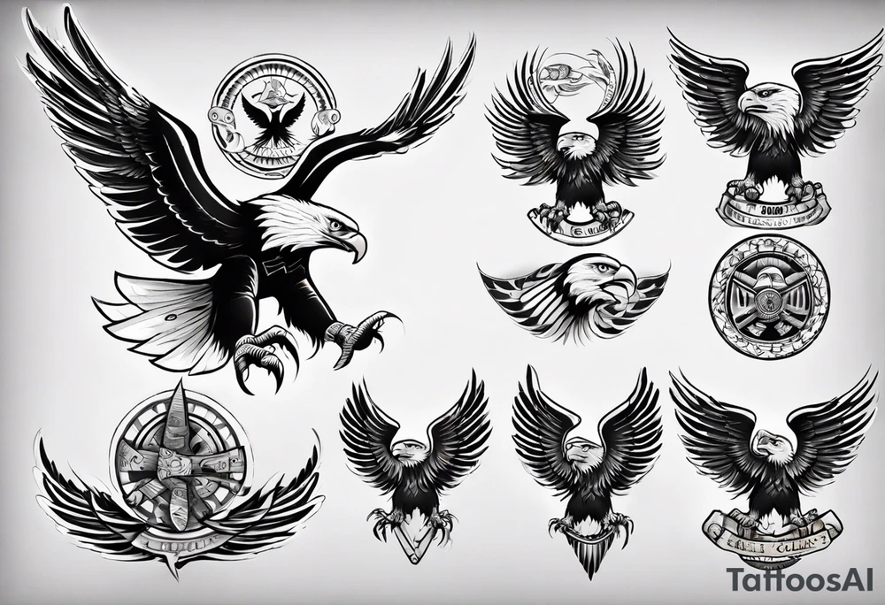 Eagle in traditional tattoo style tattoo idea