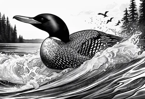 loon attacking tattoo idea