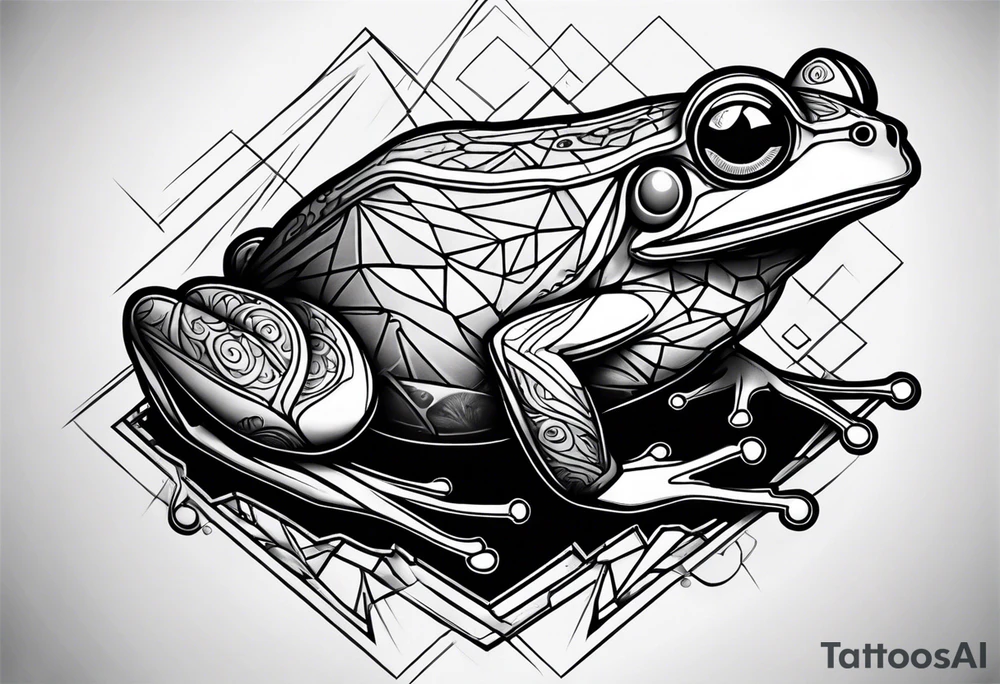 a psychedelic frog tattoo idea