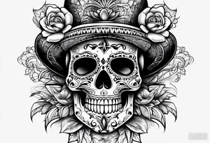 Mexican skull tattoo idea