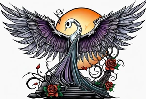 Nightmare before Christmas  statue with wings tattoo idea