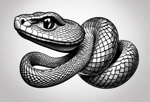 Snake 3d down the shoulder tattoo idea