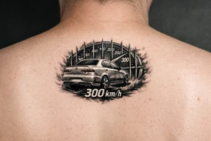 Alfa romeo 156 gta 
 cager 300 kmh tatto for leg tattoo idea