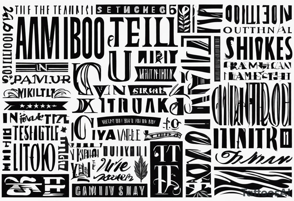 Font, bamboo, American letters tattoo idea