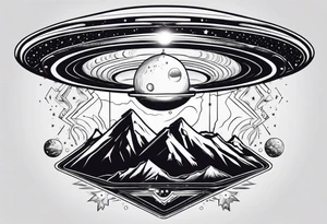 Space and ufo tattoo idea