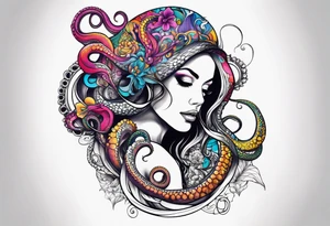 Half woman half octopus tattoo idea
