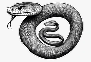The snake Jogurmund that goes around my leg the whole length, and the head eats the tail tattoo idea