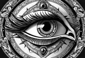 eye of horus inside compass tattoo idea