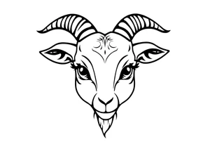 cute goat face tattoo idea