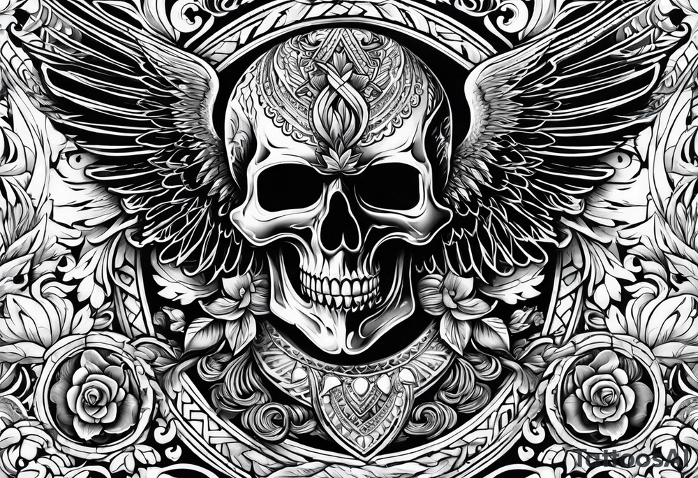 Phoenix mexican skullstyle tattoo idea