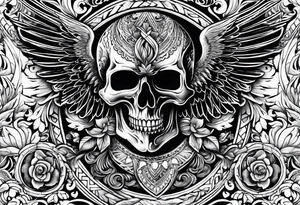 Phoenix mexican skullstyle tattoo idea