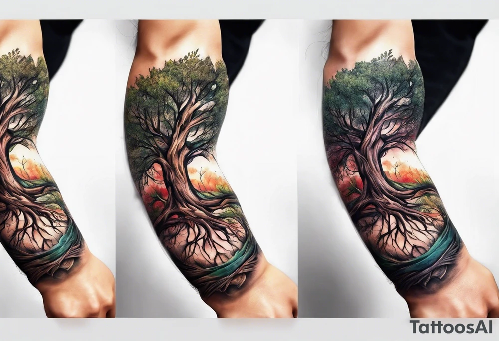 Tree roots wrapping around wrist tattoo idea