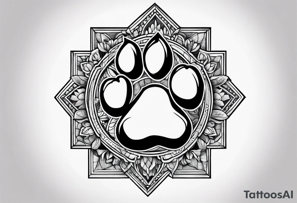 Dogpaw with letter L and C tattoo idea