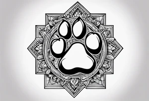 Dogpaw with letter L and C tattoo idea