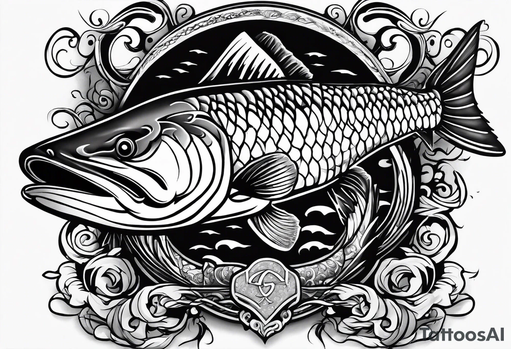 Musky with an infinity sign tattoo idea