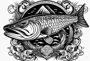 Musky with an infinity sign tattoo idea