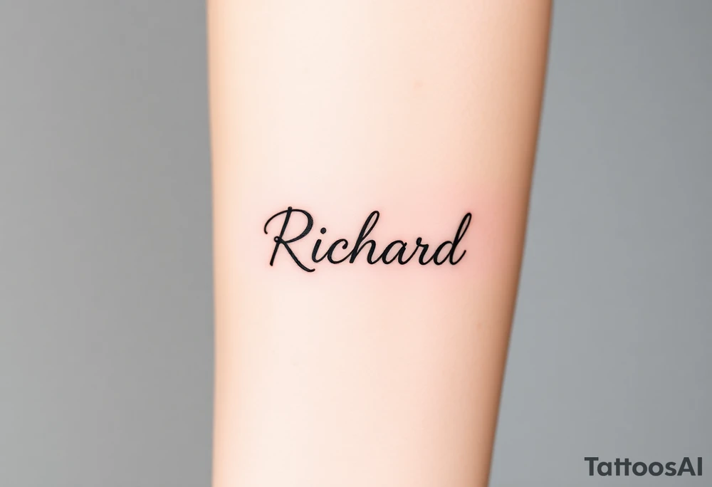 The name Richard wrote in cursive tattoo idea