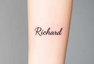 The name Richard wrote in cursive tattoo idea