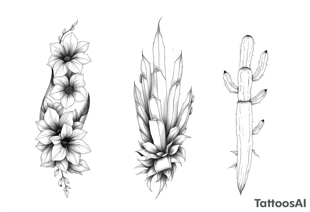 Birth flower for June , July, December and a cactus tattoo idea