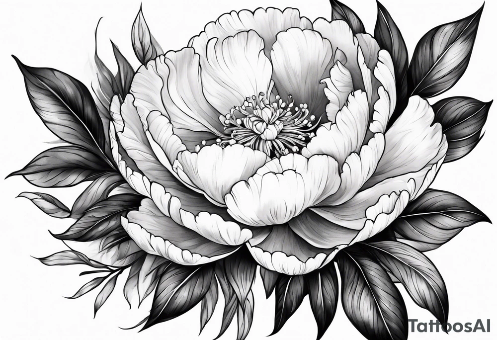 A stemless peony tattoo idea