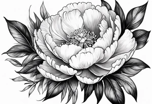 A stemless peony tattoo idea