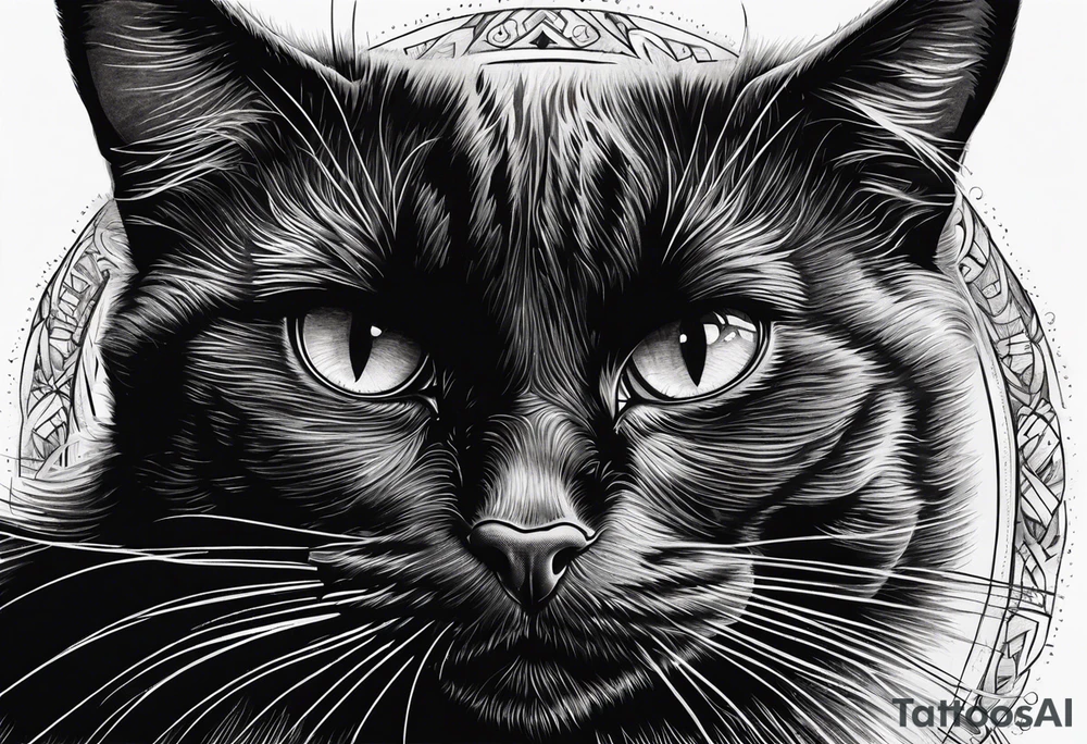Black cat tattoo idea