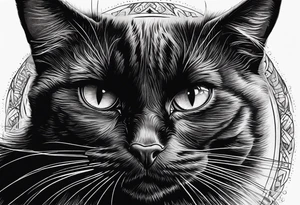 Black cat tattoo idea