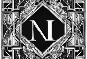 profile picture
Geometric monogram black and white tattoo using all the letters in STEVE and BREANNA in large block lettering tattoo idea