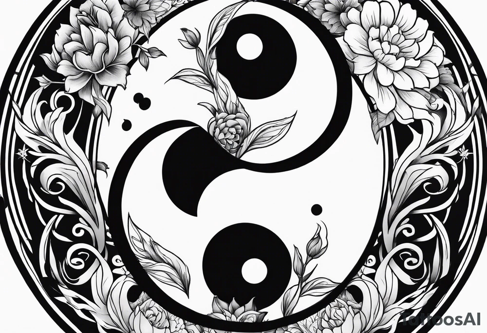 Powerful majestic ying Yang tattoo idea