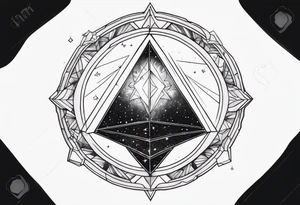 prism stone dispersing light ray into universe tattoo idea