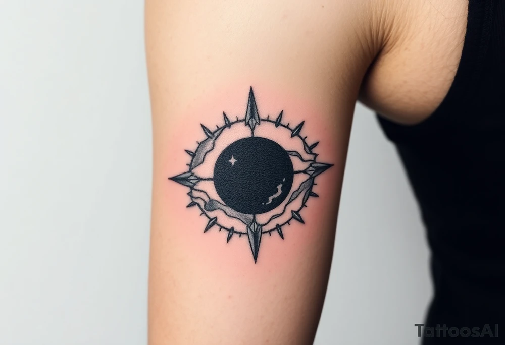 2 different worlds on both sides of a black hole tattoo idea