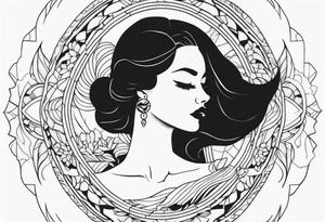 Two faced woman tattoo idea
