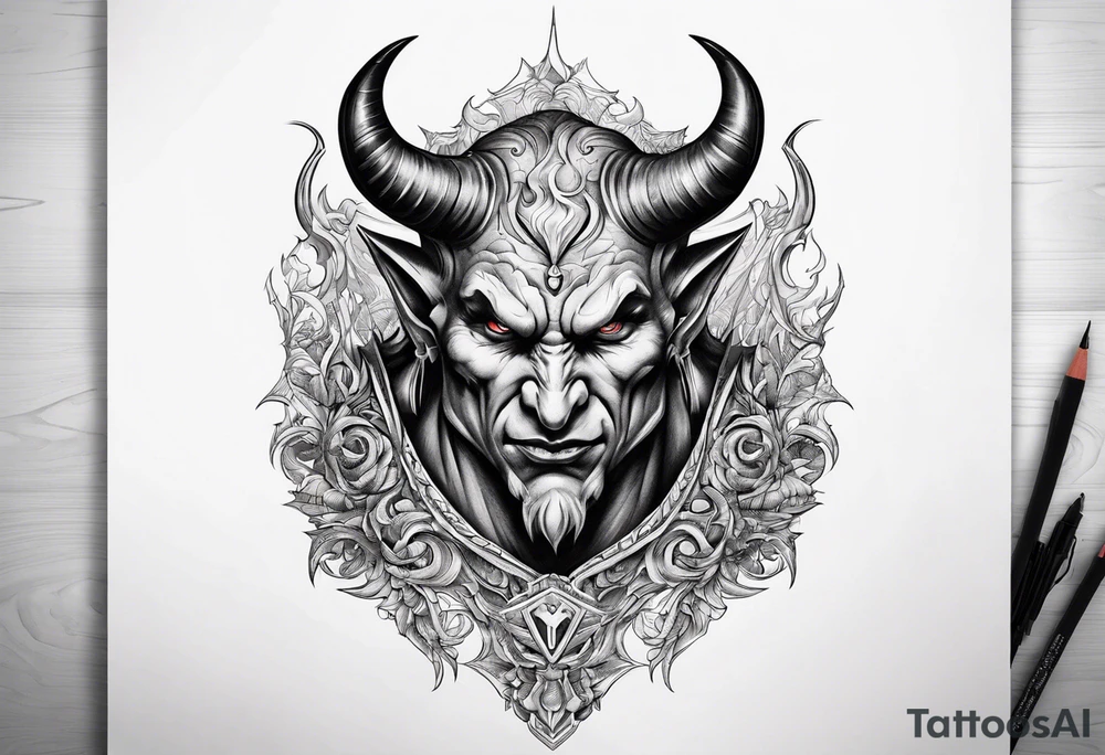 devil for a chest tattoo idea