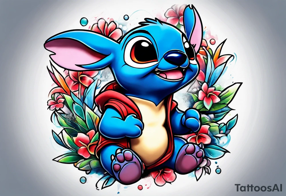 graffiti lilo and stitch tattoo idea