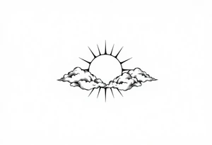 clouds sun and moon tattoo idea