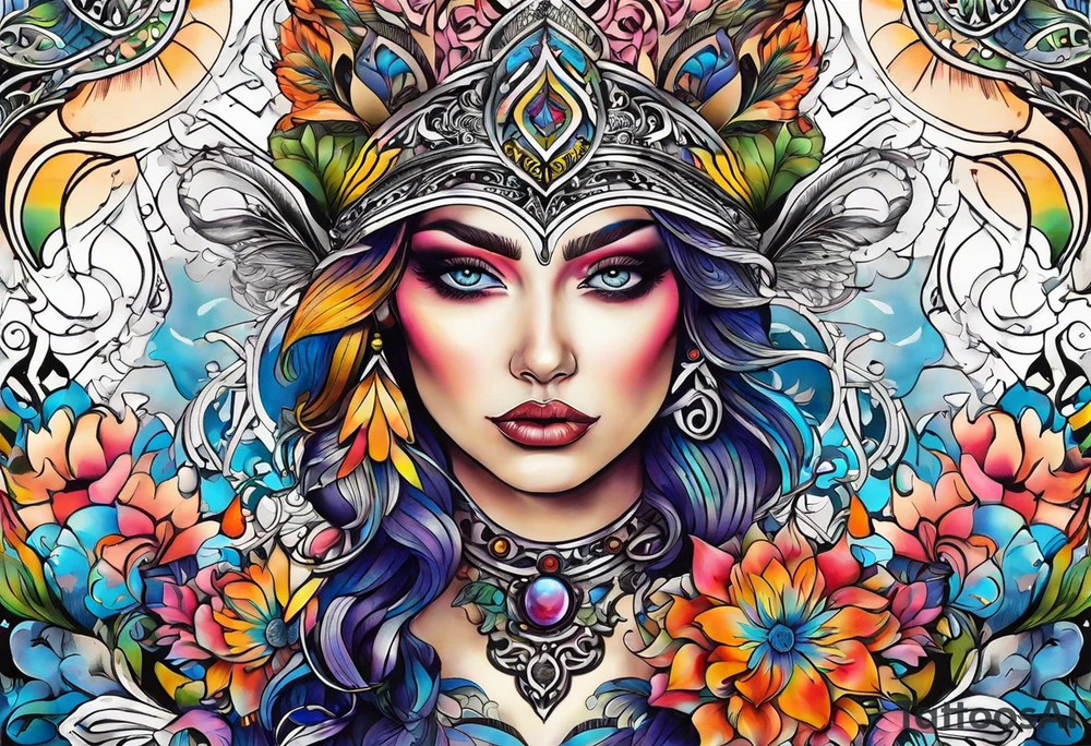 Фентезі, тризуб, прапор України tattoo idea