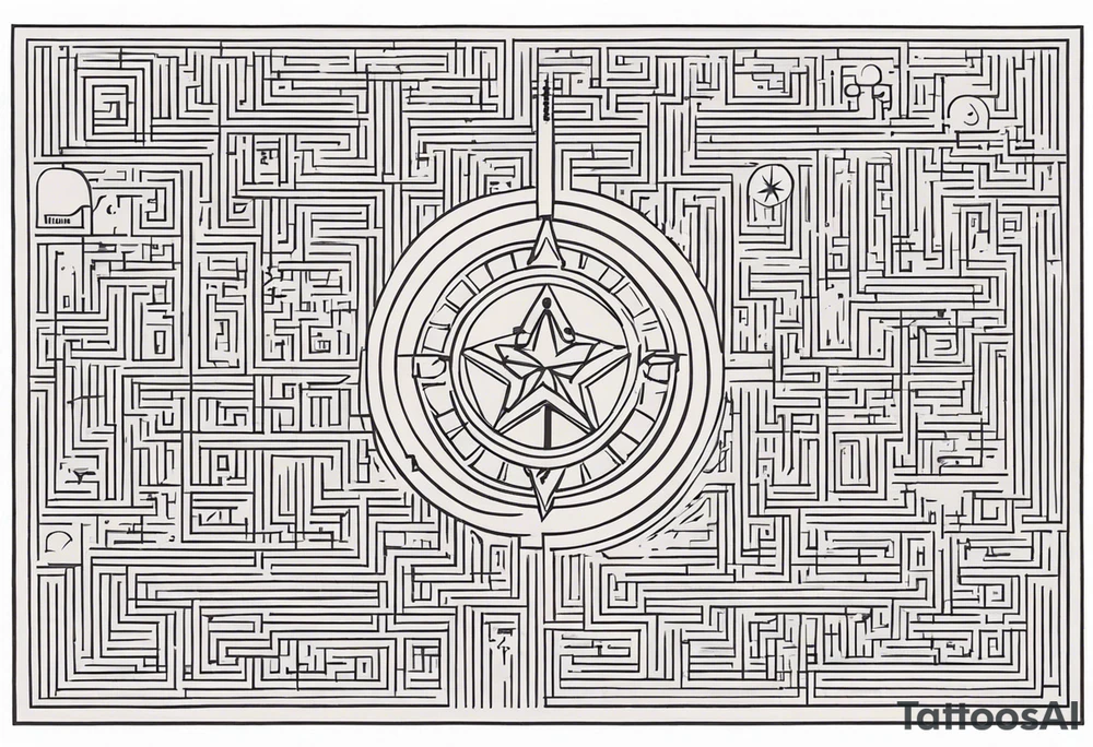 Bell, Maze, tracks, North Star, Graveyard, Mask, Eternal, Rewind, tattoo idea