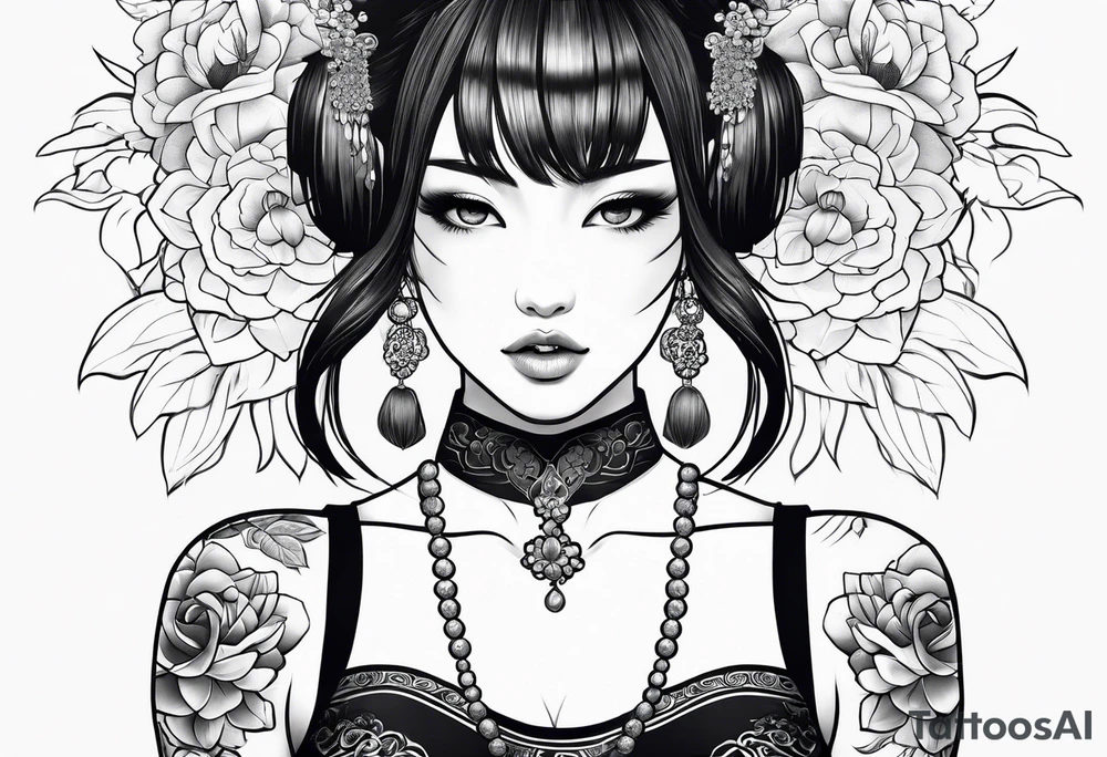 japanese girl tattoo idea