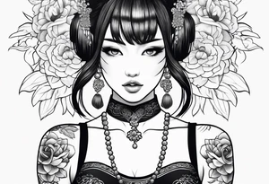 japanese girl tattoo idea