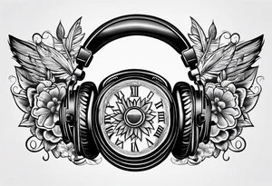 money with headphones with microphone tattoo idea
