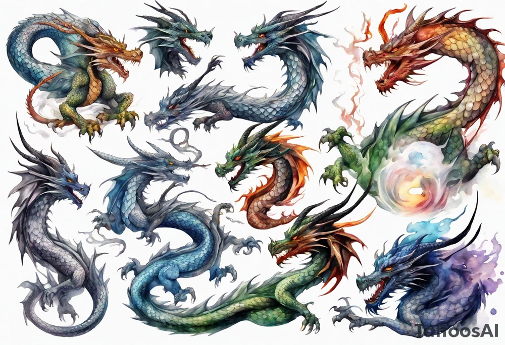 realistic mystic dragon tattoo idea