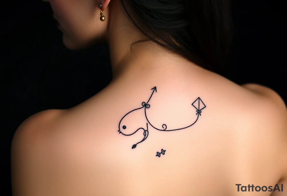 Dark Alice in wonderland kite tattoo idea