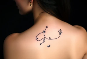 Dark Alice in wonderland kite tattoo idea