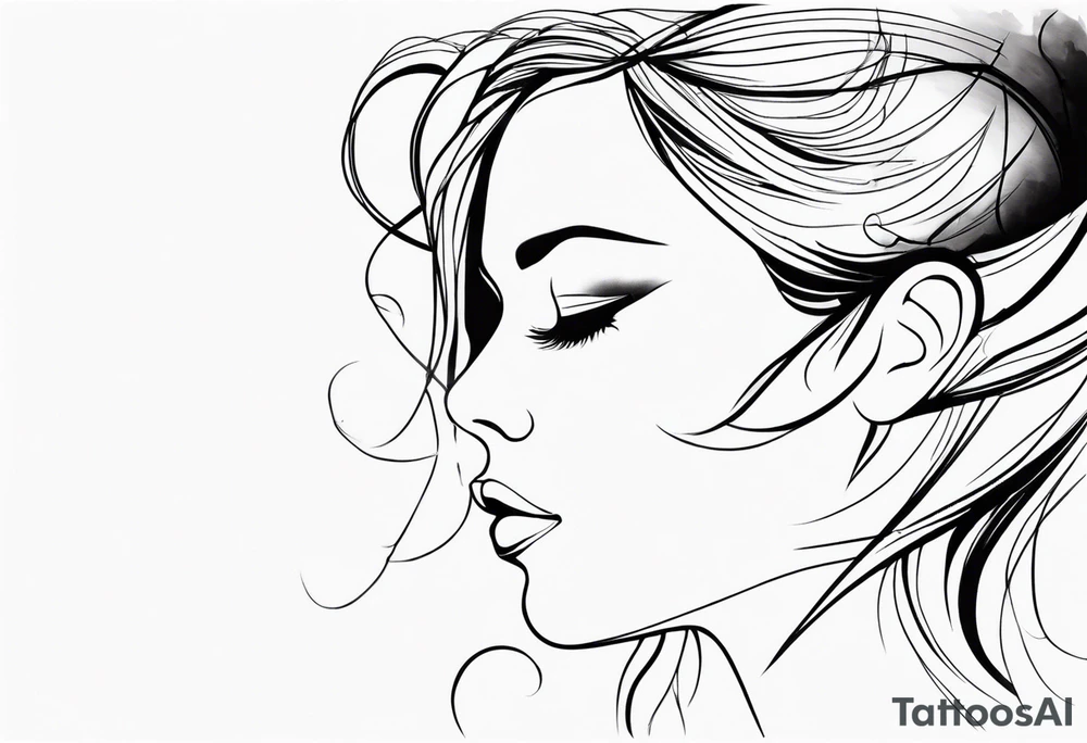 Abstract Fae profile tattoo idea