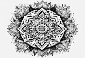 Angular Snowflake mandala tattoo idea