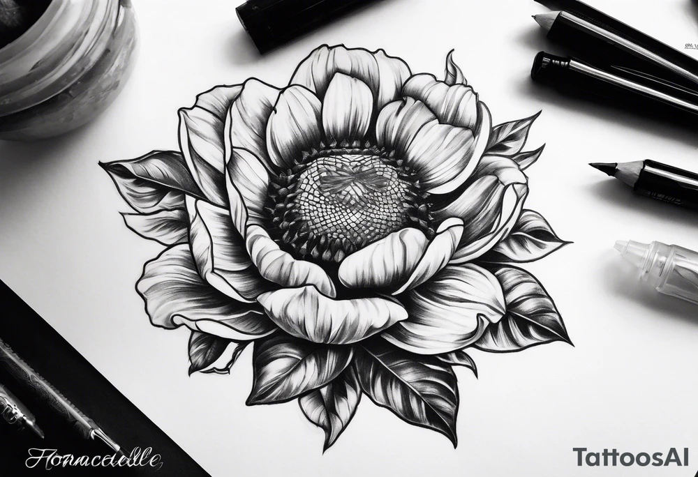 Tournesol,  Fleur roses , Caméra, tortle tattoo idea